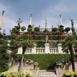 Italianate gardens, Palazzo Borromeo, Isola Bella, Lake Maggiore, Italian Lakes, Piedmont, Italy, Europe