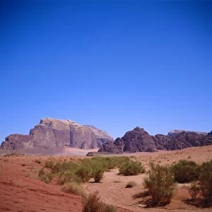Jabal Rum, desert landscape in Southern Jordan