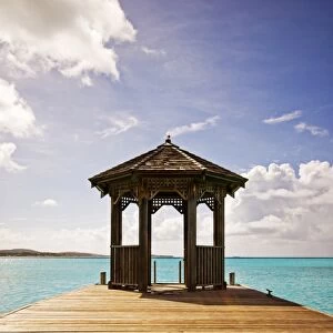 A jetty stretches out into the Caribbean Sea, Antigua, Leeward Islands