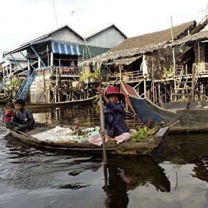 Kampong Phluk, a cluster of three villages of stilt houses on the floodplain of the Tonle Sap Lake