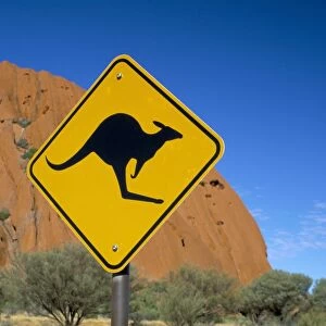 Kangaroo road sign at Uluru (Ayers Rock), Uluru-Kata Tjuta National Park
