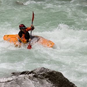 Kayaking in the Soca Valley, Slovenia, Europe