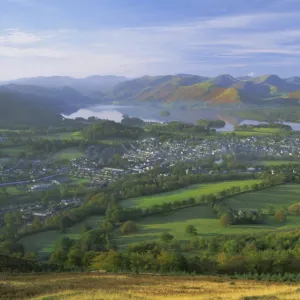 Keswick and Derwentwater from Latrigg Fell, Lake District National Park