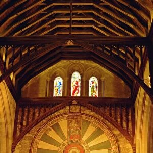 King Arthurs Round Table hanging in the Great Hall, Winchester, England