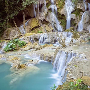 Kuang Si falls, Luang Prabang, Laos, Indochina, Southeast Asia, Asia