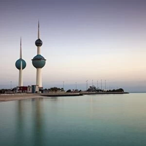 Kuwait Towers at dawn, Kuwait City, Kuwait, Middle East