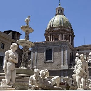 La Fontana della Vergogna (The Pretoria Fountain), Palermo, Sicily, Italy, Europe