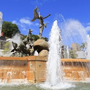 La Princesa Fountain in Old San Juan, Puerto Rico, Caribbean