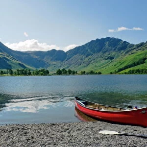 Lake Buttermere with Fleetwith Pike and Haystacks, Lake District National Park, Cumbria, England, United Kingdom, Europe
