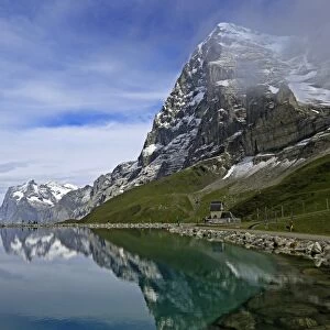 Lake Fallboden, Eiger and Wetterhorn, Grindelwald, Bernese Oberland, Canton of Bern