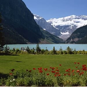 Lake Louise with the Rocky Mountains in the background, in Alberta, Canada, North America