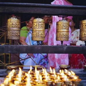 Lamps and prayer wheels