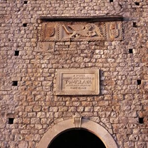 Land gate tower, Old Town, Korcula, Korcula Island, Croatia, Europe