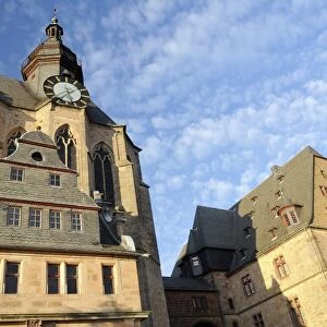 Landgrave castle clock tower, University Museum of Cultural History, Marburg, Hesse, Germany, Europe