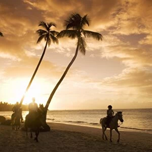 Las Terrenas at sunset, Samana Peninsula, Dominican Republic, West Indies