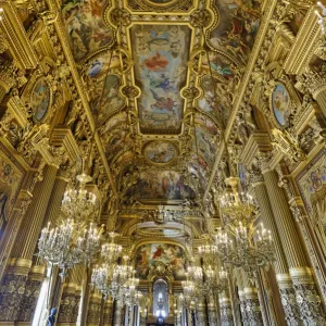 Le Grand Foyer with frescoes and ornate ceiling by Paul Baudry, Opera Garnier, Paris