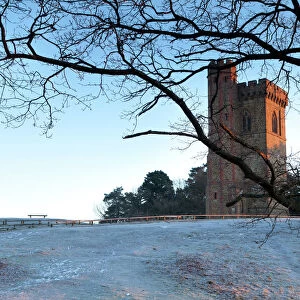 Leith Hill Tower in frost, Surrey Hills, highest point in south east England