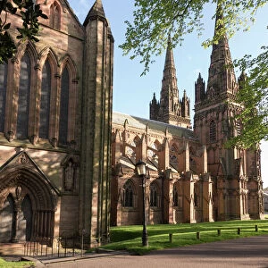 Lichfield Cathedral, West spires and North Front, Lichfield, Staffordshire, England