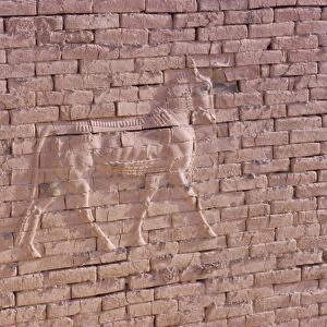 Lion brick relief