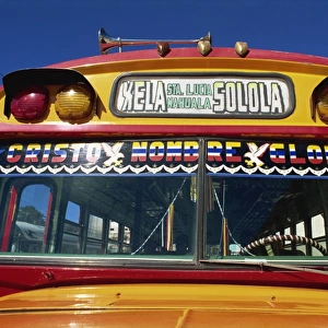 Local bus, formerly a U. S. school bus, Solola, Guatemala, Central America