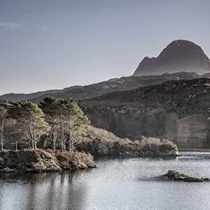 Loch Druim Suardalain, Mount Suilven, Lochinver, Sutherland, Highlands, Scotland