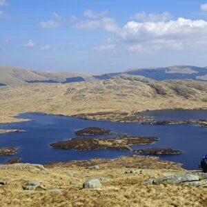 Loch Enoch from Merrick, Galloway Hills, Dumfries and Galloway, Scotland, United Kingdom, Europe