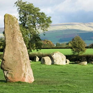 Long Meg, and part of the Druids Circle, Little Salkeld, Eden Valley, Cumbria