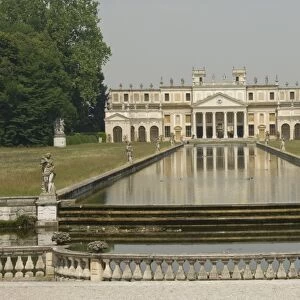 The long pond and the annexe of the 18th century Villa Pisano at Stra, Riviera du Brenta