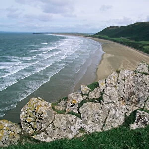 Looking from the cliffs at Rhossili