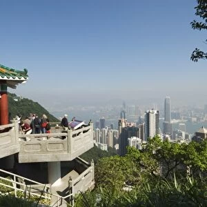 Lookout over the city skyline from Victoria Peak, Hong Kong, China, Asia