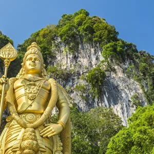 Lord Murugan Statue, the largest statue of a Hindu Deity in Malaysia at the entrance to Batu Caves