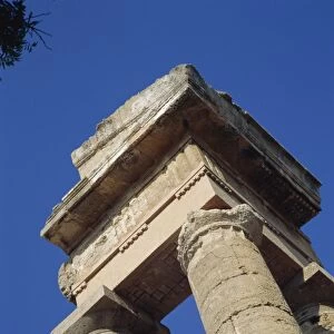 Low angle view of columns on the Rhodes Acropolis at