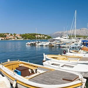 Lumbarda Harbour, Korcula Island, Dalmatian Coast, Adriatic, Croatia, Europe