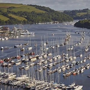 A magnificent view along the estuary of the River Dart, looking inland from the village