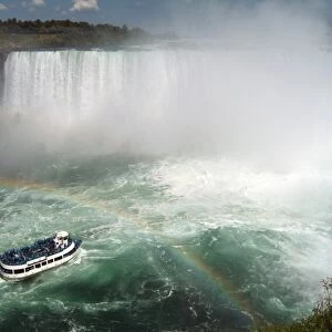 Maid of the Mist boat ride, at the base of Niagara Falls, Canadian side, Ontario, Canada, North America