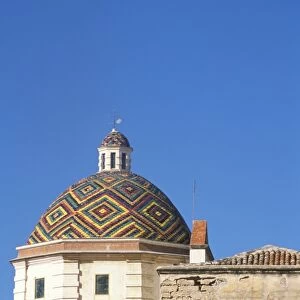 Majolica tiled cupola of Jesuit church of San Michele