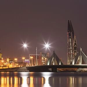 Manama at night, Bahrain, Middle East