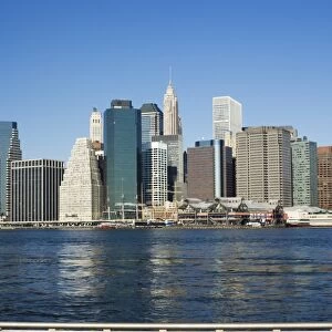 Manhattan skyline and the East River from the Fulton Ferry Landing