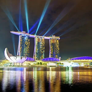 Marina Bay Sands at night, Marina Bay, Singapore, Southeast Asia, Asia