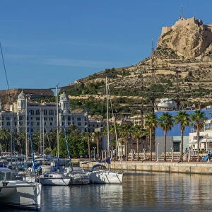 Marina and Castle, Alicante, Spain, Mediterranean, Europe