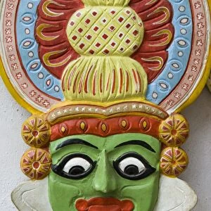 Mask of Kathakali Dancer, Kerala, India, Asia