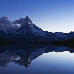 The Matterhorn, 4478m, illuminated in honour of the 150th anniversary of the first ascent