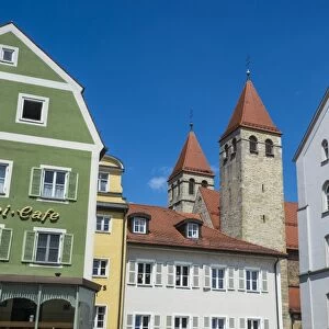 Medieval patrician houses and towers in Regensburg, UNESCO World Heritage Site, Bavaria