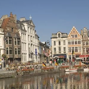 Merchants premises by the river, Ghent, Belgium, Europe