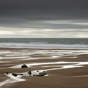 Mewslade Bay at low tide, Gower Peninsula, Swansea, Wales, United Kingdom, Europe