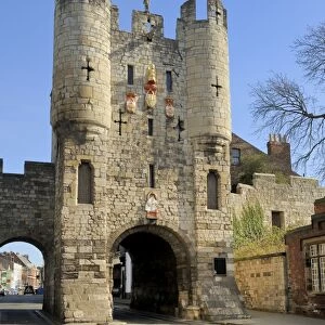 Micklegate Bar, a Medieval gateway housing a museum, York, Yorkshire, England, United Kingdom, Europe