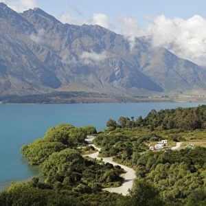 Twelve Mile Delta Department of Conservation Campground on Lake Wakatipu, near Queenstown, Otago, South Island, New Zealand