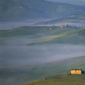 Misty landscape around Pienza