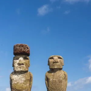 Moai heads of Easter Island, Rapa Nui National Park, UNESCO World Heritage Site