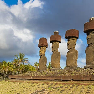 Moai heads of Easter Island, Rapa Nui National Park, UNESCO World Heritage Site